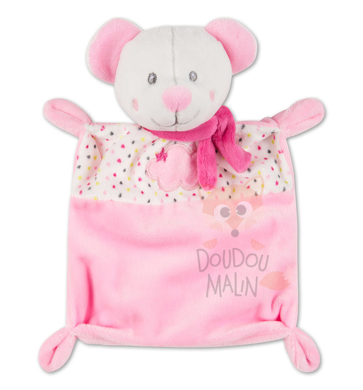  baby comforter mouse pink white cloud 